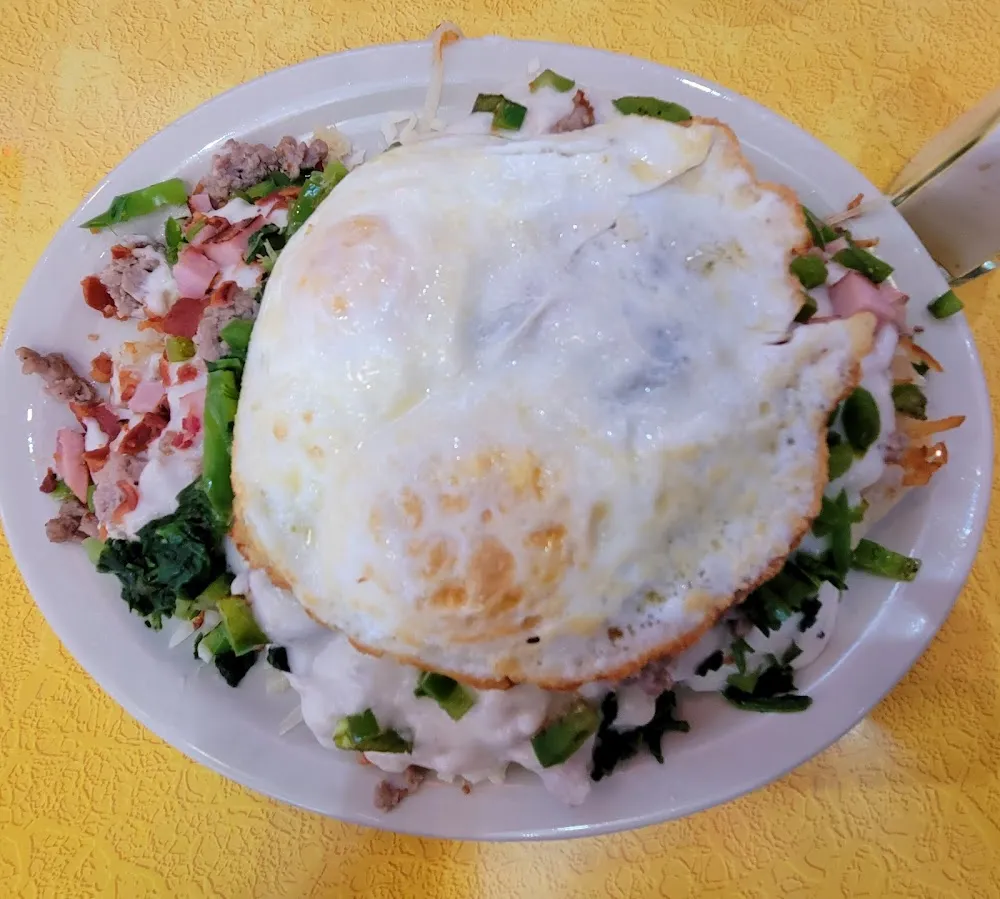 Stacked Chicks with Green Peppers and Spinach